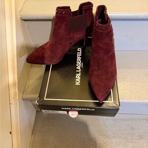 Karl Lagerfeld Amedee Women's Dark Red Ankle Booties